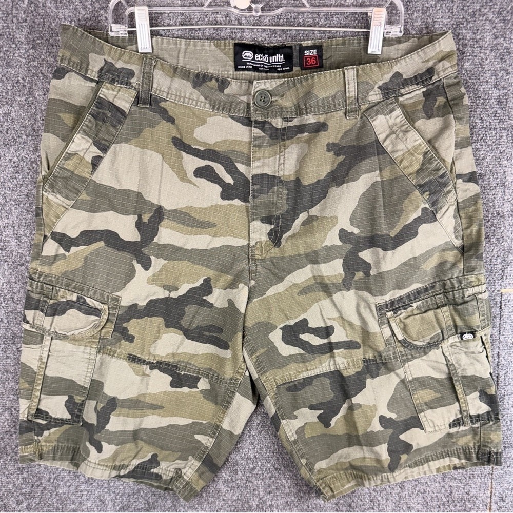 Ecko Unltd. Cargo Shorts Vintage Men's  Camo Baggy Relaxed 36‎ Y2K Grunge Skater